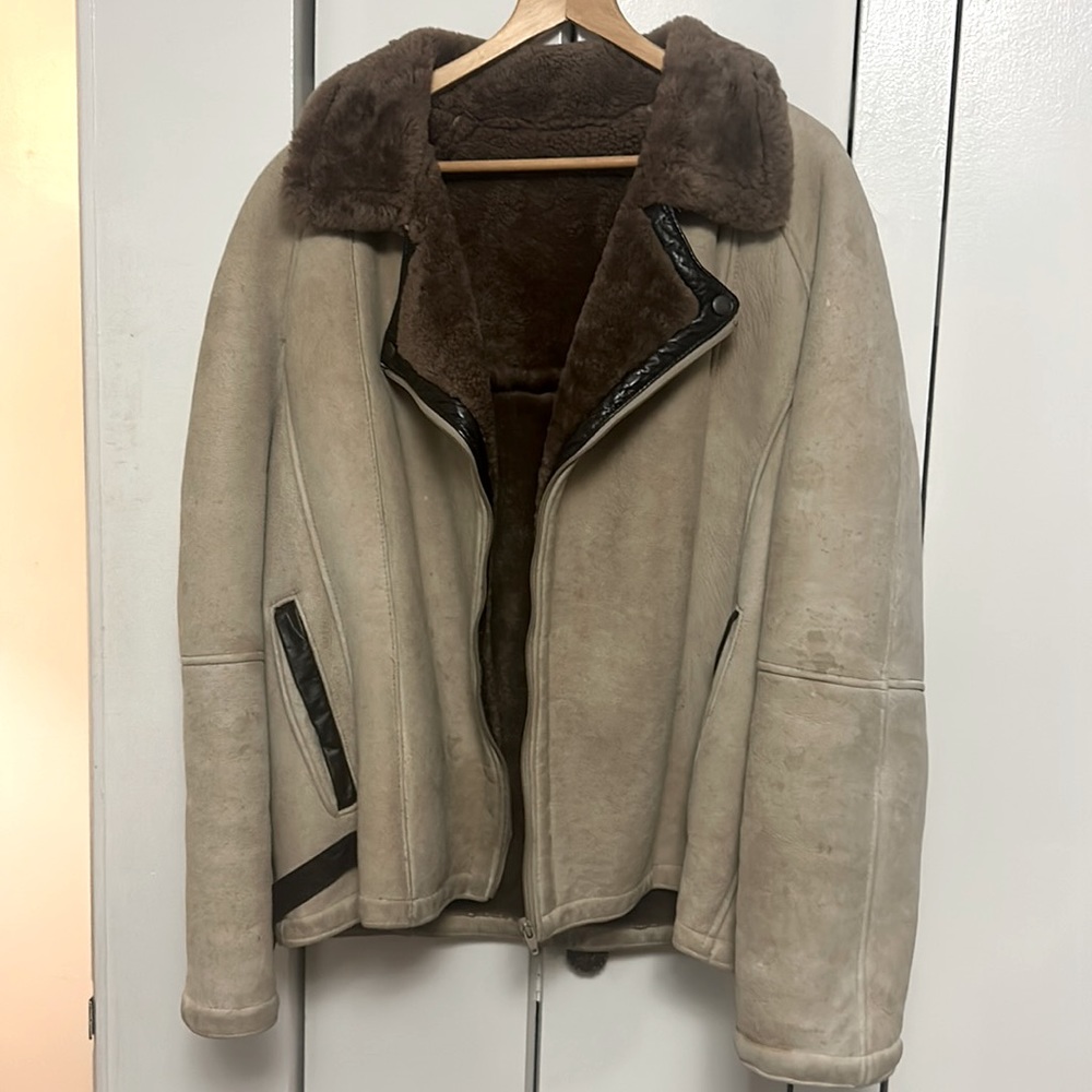 Shearling vintage moto jacket